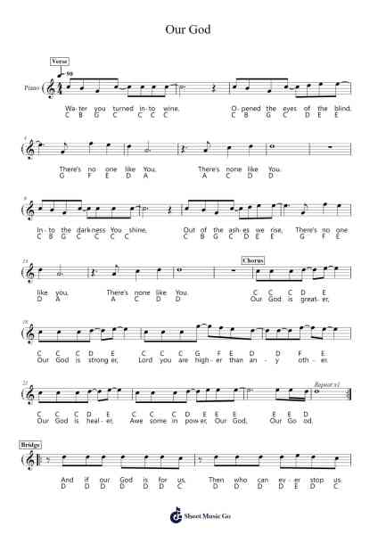 Our God Sheet Music by Chris Tomlin-Arr.Nanzie