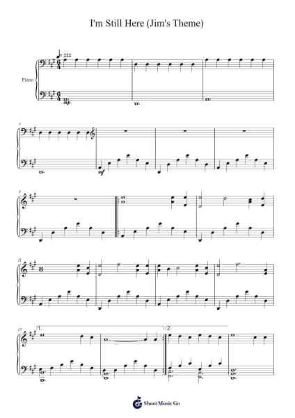 I'm Still Here (Jim's Theme) Sheet Music by John Rzeznik-Arr.Vicvey Cotge