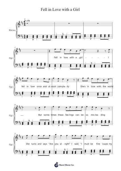 Fell in Love with a Girl Sheet Music by The White Stripes-Arr.Rusmike Hudje
