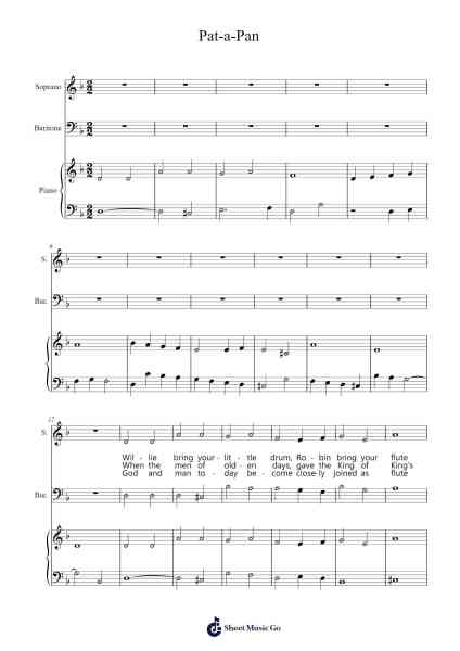 Pat-a-Pan Sheet Music by 17th Century French-Arr.Blithefrey