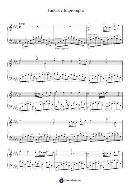 Fantaisie-Impromptu in C-sharp Minor, Op. 66 Sheet Music by Frédéric Chopin-Arr.Bartcent Whitegreve