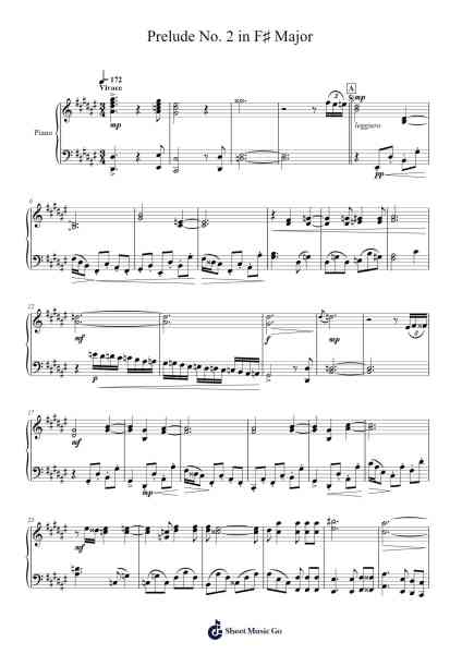 Prelude No. 2 in F♯ Major Sheet Music by Hesing Woolxia-Arr.Bushdiah Kenthood