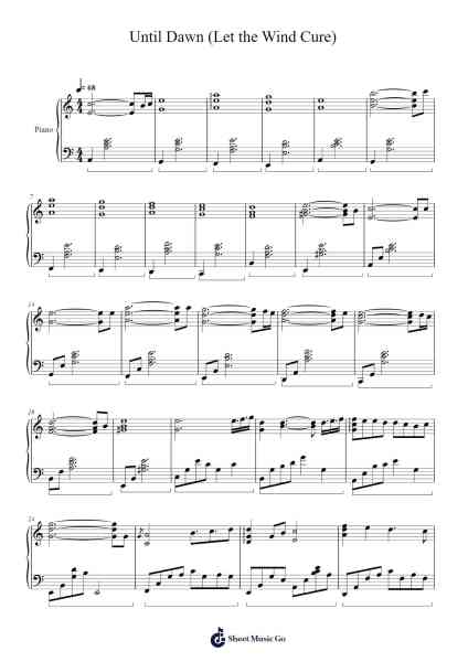 Until Dawn (Let the Wind Cure) Sheet Music by Scriptta Jeantor-Arr.Leaglan Piersmar
