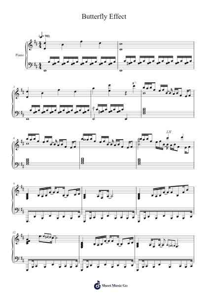 Butterfly Effect Sheet Music by undefined-Arr.Maltzster Colcott