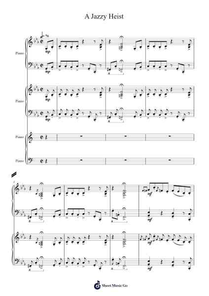A Jazzy Heist Sheet Music by Jeffery Lin-Arr.Urkuk Joneswat