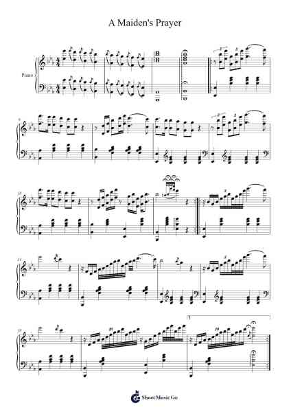 A Maiden's Prayer Sheet Music by T. Badarzewska-Arr.Puldair