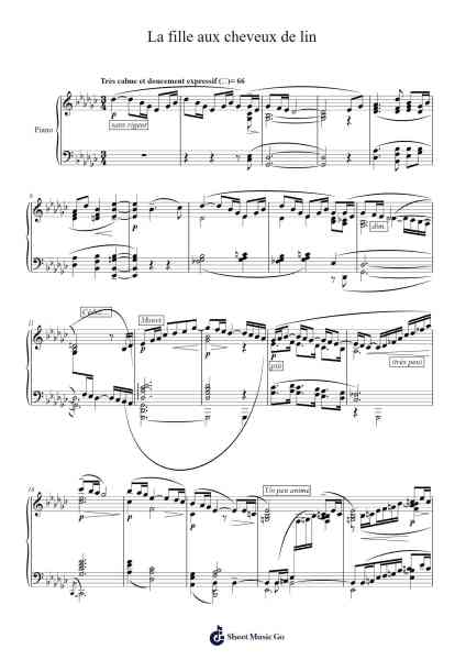 Préludes, Book 1: VIII. La fille aux cheveux de lin Sheet Music by Claude Debussy-Arr.Fordniah