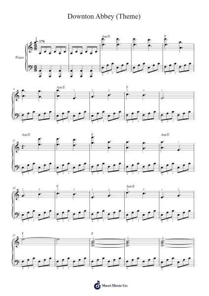 Downton Abbey (Theme) Sheet Music by John Lunn-Arr.Buckclough Woogold