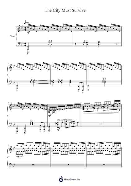 The City Must Survive Sheet Music by Piotr Musial-Arr.Wershop Keyburns