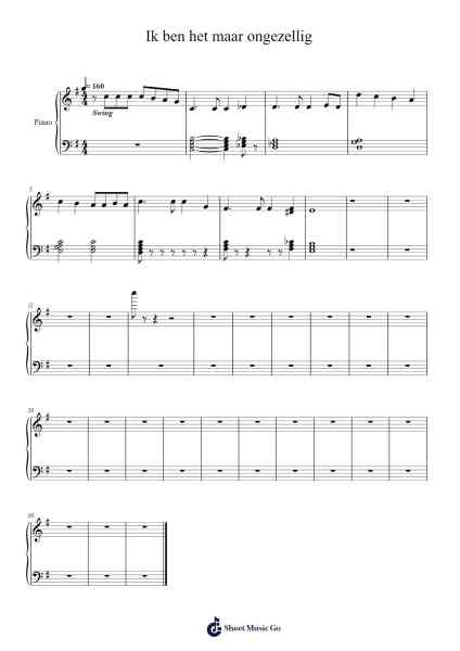 Ik ben het maar ongezellig Sheet Music by Studio Massa-Arr.Bairdted Fage