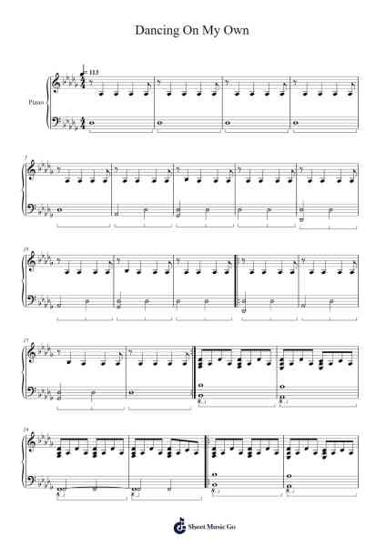 Dancing On My Own Sheet Music by Calum Scott-Arr.Jeffhy Lionelmatt