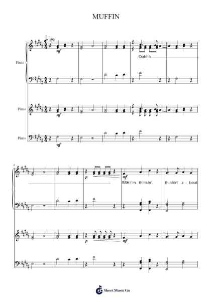 MUFFIN Sheet Music by CG5/BadBoyHalo/Hyper Potions/CaptainPuffy/Skeppy-Arr.Gasgreve Ausnal
