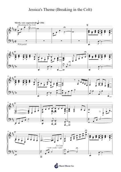 Jessica's Theme (Breaking In The Colt) Sheet Music by Bruce Rowland-Arr.Oryet Zosoll