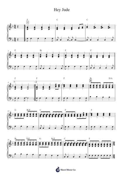 Hey Jude Sheet Music by The Beatles-Arr.Dannah Motfitch