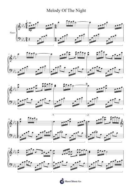 Melody Of The Night Sheet Music by QuangTrung2005-Arr.Waydutt