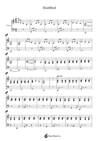 Deathbed Sheet Music by Relient K-Arr.Morsedric