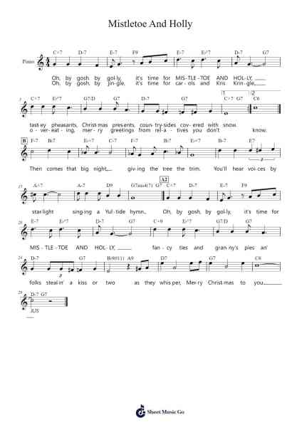 Mistletoe And Holly Sheet Music by Frank Sinatra-Arr.Hagpold