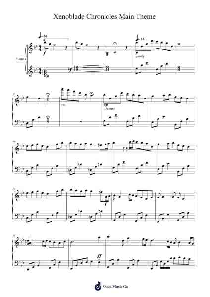 Xenoblade Chronicles Main Theme Sheet Music by Yoko Shimomura-Arr.Osham Noelchi