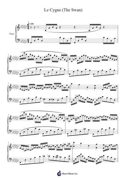 Le Cygne (The Swan) Sheet Music by Megtier Theblack-Arr.Porhue Foxchey