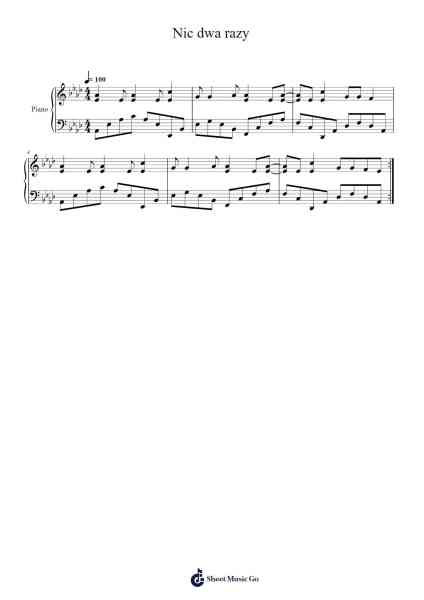 Nic dwa razy Sheet Music by sanah-Arr.Saxel