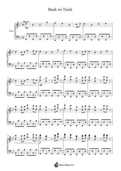 Back on Track Sheet Music by DJVI-Arr.Ninah