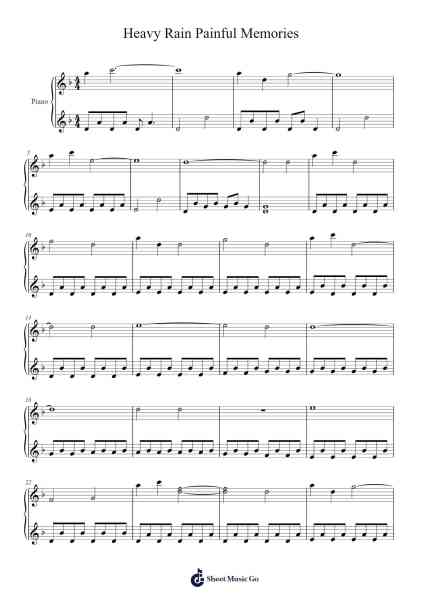 Heavy Rain Painful Memories Sheet Music by Normand Corbeil-Arr.Consdrow