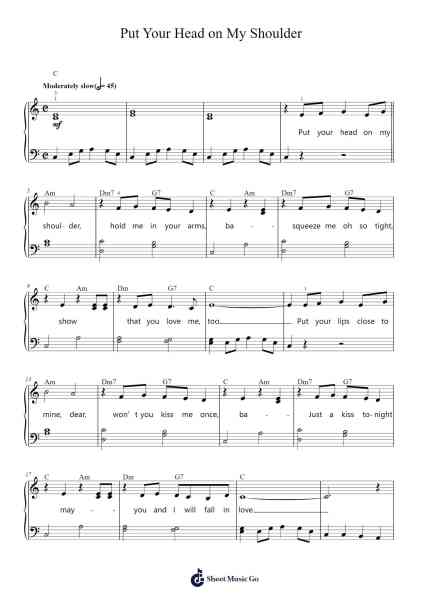 Put Your Head on My Shoulder Sheet Music by Paul Anka-Arr.Sezie