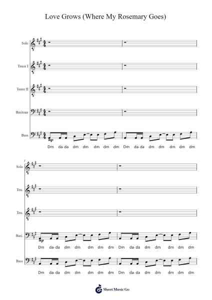 Love Grows (Where My Rosemary Goes) Sheet Music by Edison Lighthouse-Arr.Nellvi