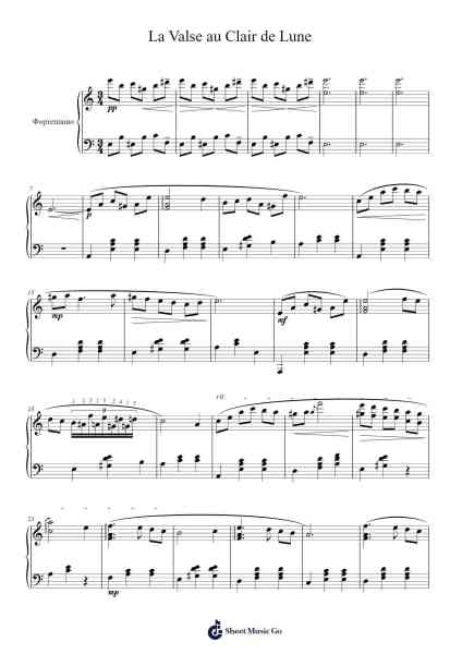 La Valse au Clair de Lune Sheet Music by Eric Christian von Fricken-Arr.Ivessid