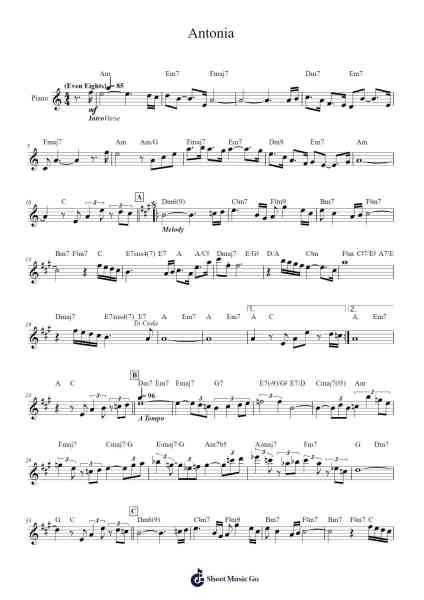 Antonia 乐谱由 Pat Metheny - 编曲 Lautus Phichad