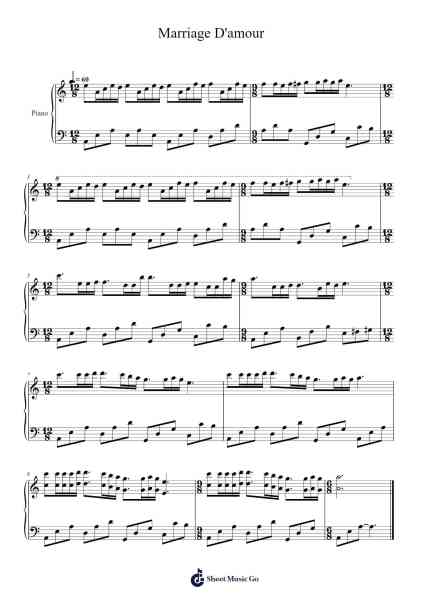 Marriage D'amour Sheet Music by Richard Clayderman-Arr.Minmeg Bobfax