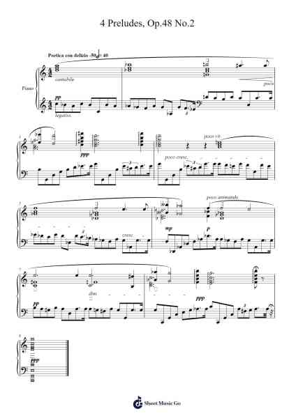 Prelude in F-sharp Minor, Op. 48, No. 2 Sheet Music by Alexander Scriabin-Arr.Toutfey