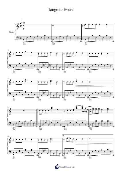 Tango to Evora Sheet Music by Loreena McKennitt-Arr.Hedbill
