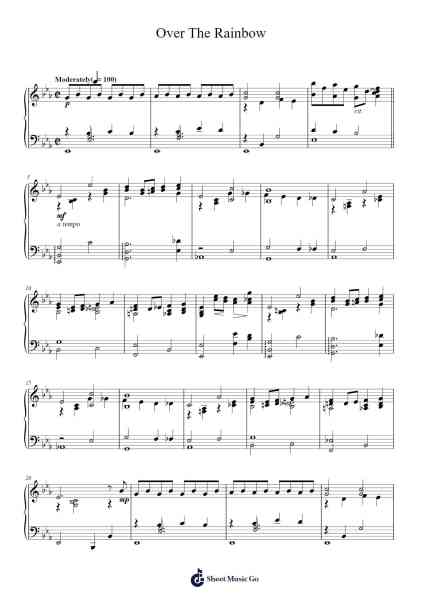 Over The Rainbow Sheet Music by Harold Arlen-Arr.Jouboyd Calgel