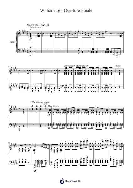 William Tell Overture Finale Notenblatt von Gioachino Rossini-Arr.Binghugh