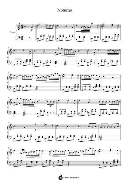 Noturno Sheet Music by Frédéric Chopin-Arr.Guygray