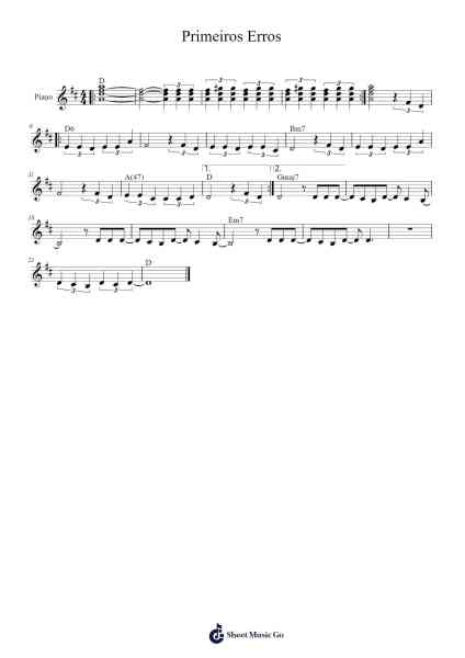 Primeiros Erros Sheet Music by Capital Inicial-Arr.Chauburne Fowblair