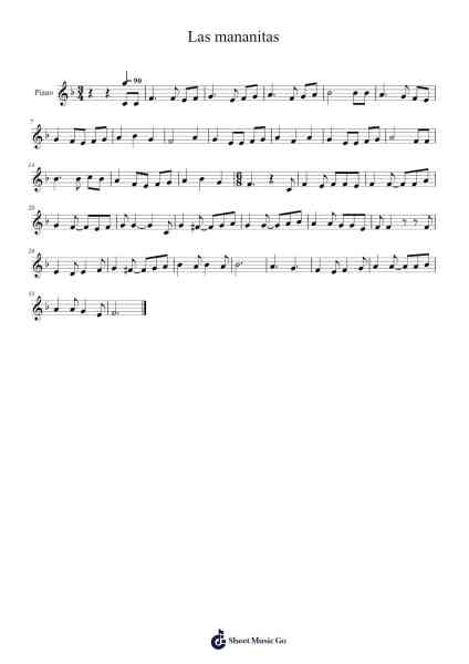 Las mananitas Sheet Music by Traditional-Arr.Kingrell