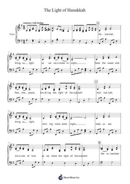 The Light of Hanukkah Sheet Music by Susan Call Hutchison-Arr.Triswolf Roochel
