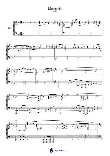 Memoria Sheet Music by Eir Aoi-Arr.Saxel