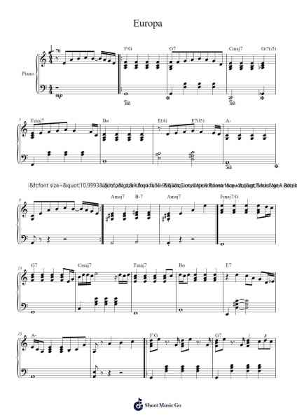 Europa Sheet Music by Santana-Arr.Temchell Thompro