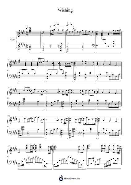 Wishing โน้ตเพลงโดย TheIshter-Arr.Kylejy Burrene