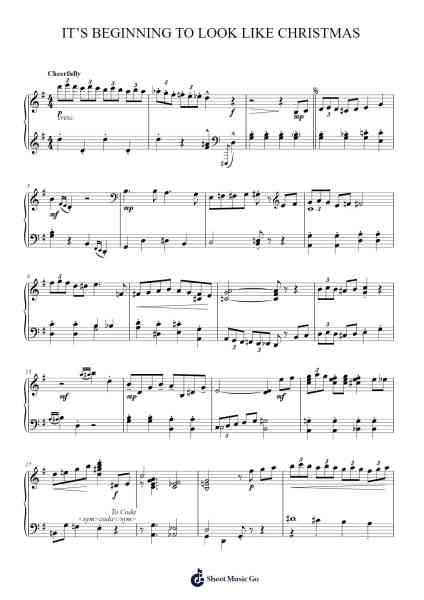It's Beginning To Look A Lot Like Christmas Sheet Music by Meredith Willson-Arr.Watblack Jackcoln