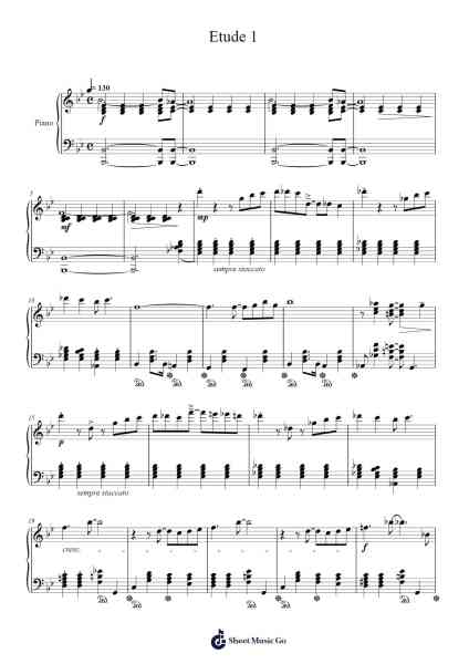 Etude 1 Sheet Music by Milan Dvořák-Arr.Popthus
