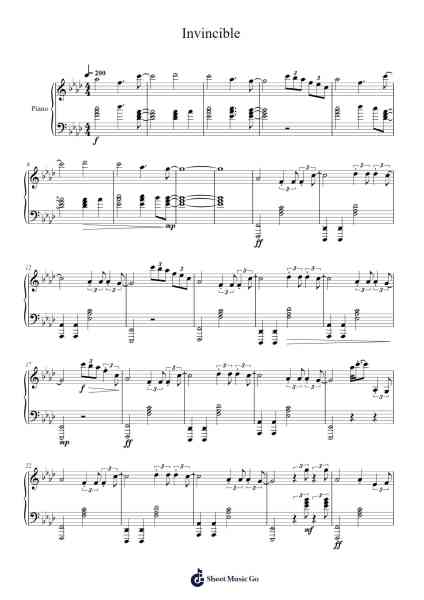 Invincible Sheet Music by DEAF KEV-Arr.Reyblume Poundtor