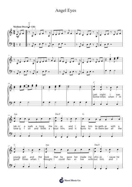 Angel Eyes (from Mamma Mia! Here We Go Again) Sheet Music by ABBA-Arr.Wildbias