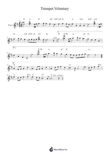 Trumpet Voluntary Sheet Music by Jeremiah Clarke-Arr.Sailshead Verborn