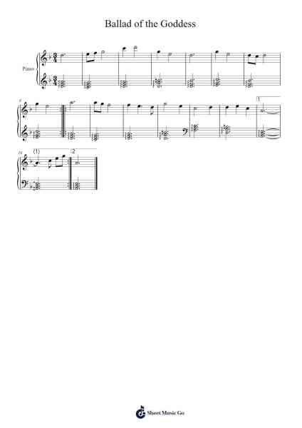 Ballad of the Goddess Sheet Music by undefined-Arr.Louhal