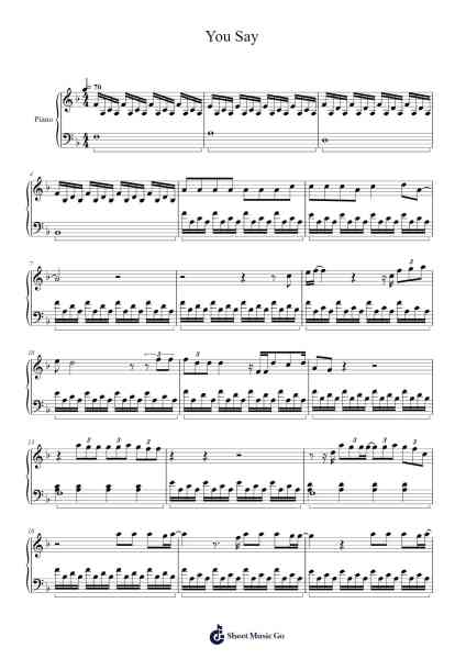You Say Sheet Music by A Great Big World-Arr.Thoclare