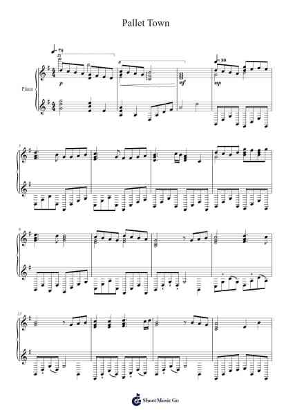 Pallet Town Sheet Music by Junichi Masuda-Arr.Nyroy Vebe